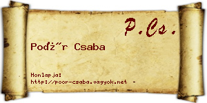 Poór Csaba névjegykártya