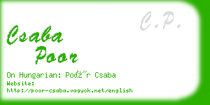 csaba poor business card